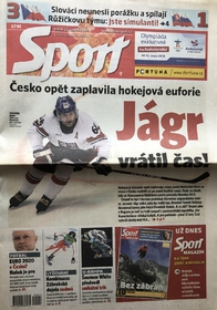 Deník Sport: Vydání z 19.2.2010 Česko opět zaplavila hokejová euforie