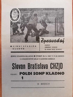 Zpravodaj Poldi SONP Kladno - Slovan Bratislava CHZJD (29.9. 1987)