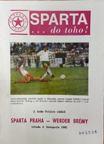 Zpravodaj AC Sparta Praha - Werder Brémy (4.11.1992)