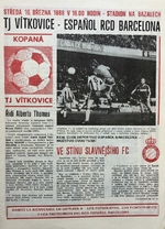 Zpravodaj TJ Vítkovice - Espaňol RCD Barcelona (16.3.1988)