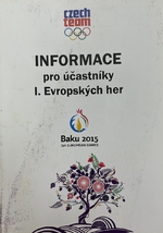 Informace pro účastníky I.Evropských her Baku 2015