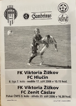 Zpravodaj FK Viktoria Žižkov - FC Hlučín (17.9.2006)/ FK Viktoria Žižkov - FC Zenit Čáslav (20.9.2006)