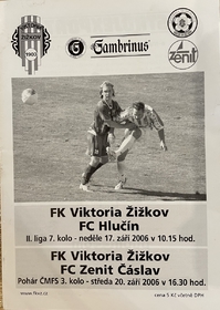 Zpravodaj FK Viktoria Žižkov - FC Hlučín (17.9.2006)/ FK Viktoria Žižkov - FC Zenit Čáslav (20.9.2006)