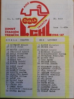 Zpravodaj ASVŠ Dukla Trenčín - CHZ Litvínov (11.1.1987)