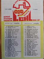 Zpravodaj ASVŠ Dukla Trenčín - Dukla Jihlava (3.10.1986)