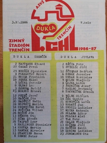 Zpravodaj ASVŠ Dukla Trenčín - Dukla Jihlava (3.10.1986)