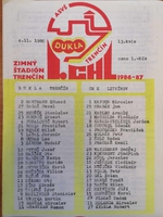 Zpravodaj ASVŠ Dukla Trenčín - CHZ Litvínov (4.11.1986)