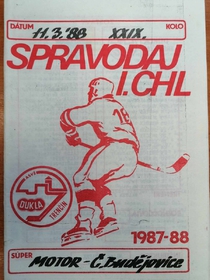 Zpravodaj ASVŠ Dukla Trenčín - Motor České Budějovice (11.3.1988)