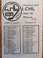 Zpravodaj ASVŠ Dukla Trenčín - TJ Vítkovice (11.3.1987)