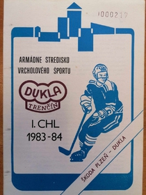 Zpravodaj ASVŠ Dukla Trenčín - Škoda Plzeň (18.10.1983)