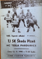 Zpravodaj: Mimořádné vydání: 100.ligové utkání: TJ SK Škoda Plzeň - HC Tesla Pardubice (13.11.1990)I.Hokejová liga 1988-1989, XXX.kolo: TJ Tesla Pardubice - Chemické závody Litvínov (20.1.1989)