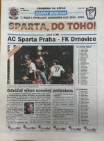 Sparta, do toho! Oficiální program zápasu 7. kola I. fotbalové Gambrinus ligy 2000-2001: AC Sparta Praha - FK Drnovice (15.9.2000)