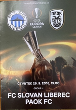 Oficiální zpravodaj FC Slovan Liberec: Oficiální program FC Slovan Liberec PAOK FC (29.9.2016)