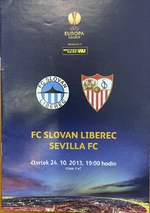 Oficiální program UEFA zápasu FC Slovan Liberec - Sevilla FC (24.10.2013)