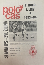 Oficiální zpravodaj - Poločas: Oficiální program zápasu Slavia Praha IPS - ZVL Žilina (25.9.1983)