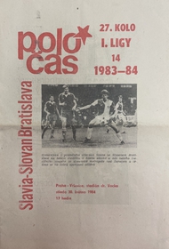 Oficiální zpravodaj - Poločas: Oficiální program zápasu Slavia Praha IPS - Slovan Bratislava (30.5.1984)