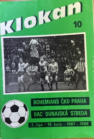 Klokan: Oficiální program k zápasu Bohemians ČKD Praha - DAC Dunajská Streda (7.4.1988)