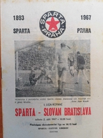 Zpravodaj Sparta - Slovan Bratislava (2.9.1967)
