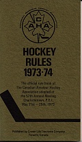 C.A.H.A. Hockey Rules 1973-74