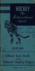 Official rule book of the NHL 1957-58
