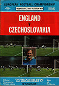 Oficiální program kvalifikace na mistrovství Evropy Anglie - Československo - 30.října 1974