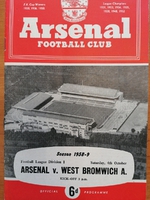 Zpravodaj Arsenal - West Bromwich Albion (4.10.1958)