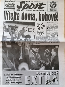 Deník Sport: Mimořádné vydání po návratu hokejistů z olympijských her v Naganu 1998
