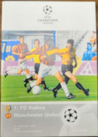 Oficiální program zápasu Champions League 1. FC Košice - Manchester United (17. září 1997)