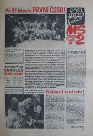 Československý sport MS 72 - Po 23 letech první ČSSR!