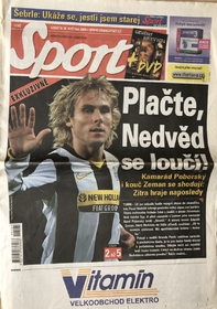 Deník Sport: Vydání z 30.5. 2009 Plačte, Nedvěd se loučí!