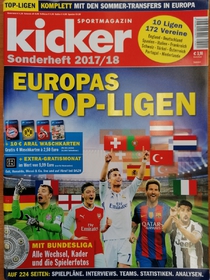 Sportmagazin Kicker: Mimořádné číslo před startem elitních evropských lig 2017/2018