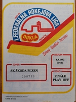 Zpravodaj HO Dukla Trenčín - SK Škoda Plzeň (8.4.1992)