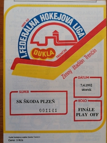 Zpravodaj HO Dukla Trenčín - SK Škoda Plzeň (7.4.1992)