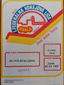 Zpravodaj HO Dukla Trenčín - HC Poldi Kladno 21.3.1992)