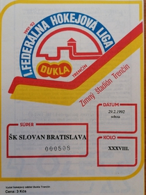 Zpravodaj HO Dukla Trenčín - ŠK Slovan Bratislava (29.2.1992)