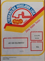 Zpravodaj HO Dukla Trenčín - HC DS Olomouc (21.11.1991)