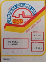 Zpravodaj HO Dukla Trenčín - HC Poldi Kladno (24.10.1991)