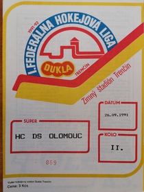 Zpravodaj HO Dukla Trenčín - HC DS Olomouc (26.9.1991)