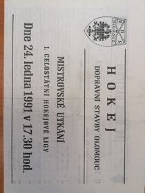 Zpravodaj TJ DS Olomouc - AC Nitra (24.1.1991)