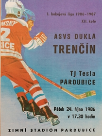 Zpravodaj TJ Tesla Pardubice - ASVS Dukla Trenčín (24.10.1986)