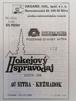 Zpravodaj AC Nitra - Kežmarok (15.12.1992)