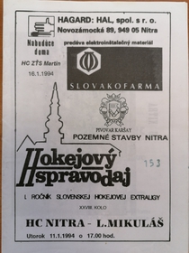 Zpravodaj AC Nitra - L. Mikuláš (11.1.1994)