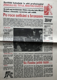 Československý sport MS 1990 - Po roce setkání s bronzem