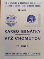 Zpravodaj TJ Karbo Benátky - VTŽ Chomutov (20.2.1988)