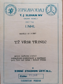 Zpravodaj TJ Slovan NV - TŽ VŘSR Třinec (27.9.1987)