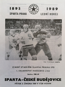 Zpravodaj Sparta ČKD Praha - České Budějovice (3.2.1989)