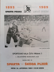 Zpravodaj Sparta ČKD Praha - Škoda Plzeň (24.11.1989)