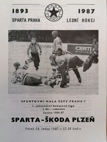 Zpravodaj Sparta ČKD Praha - Škoda Plzeň (16.1.1987)