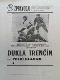 Zpravodaj TJ Poldi Kladno - Dukla Trenčín (17.10.1989)