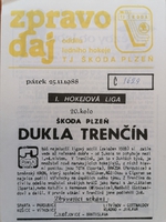 Zpravodaj TJ Škoda Plzeň - Dukla Trenčín (25.11.1988)